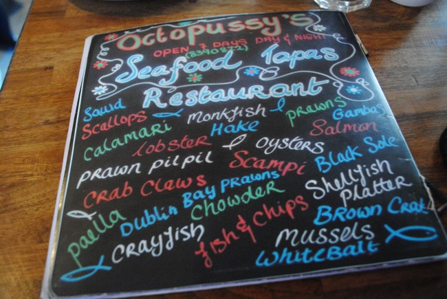 Octopussy's menu